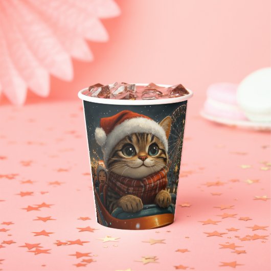 Bengal Kat Roller Coaster Kerstmis Papieren Bekers (Insitu)