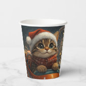 Bengal Kat Roller Coaster Kerstmis Papieren Bekers (Achterkant)