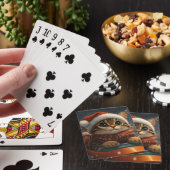 Bengal Kat Roller Coaster Kerstmis Pokerkaarten (Insitu)