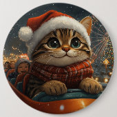 Bengal Kat Roller Coaster Kerstmis Ronde Button 6,0 Cm (Voorkant)