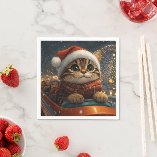 Bengal Kat Roller Coaster Kerstmis Servet (Insitu)