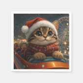 Bengal Kat Roller Coaster Kerstmis Servet (Voorkant)