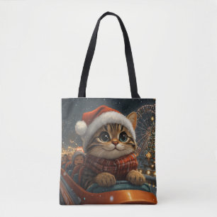 Bengal Kat Roller Coaster Kerstmis Tote Bag