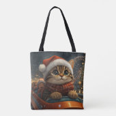 Bengal Kat Roller Coaster Kerstmis Tote Bag (Achterkant)