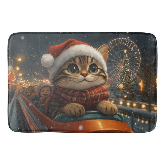Bengal Kat Rolstoel Kerstmis Badmat (Voorkant)