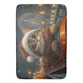 Bengal Kat Rolstoel Kerstmis Badmat (Voorkant Verticaal)