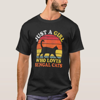 Bengal Kat  Vintage Gewoon Een Meisje Dat Van Beng T-shirt