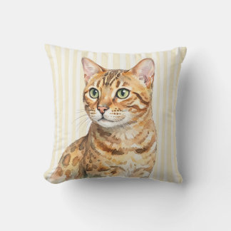 Bengal Kat Watercolor Kussenhoes Kussen