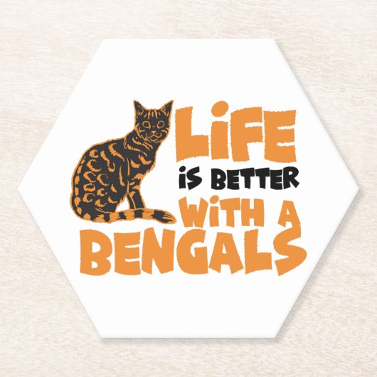 Bengal katten kartonnen onderzetters (Voorkant)