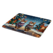 Bengal Katten Kerst Sneeuw Vakantie Snijplank (Hoek)