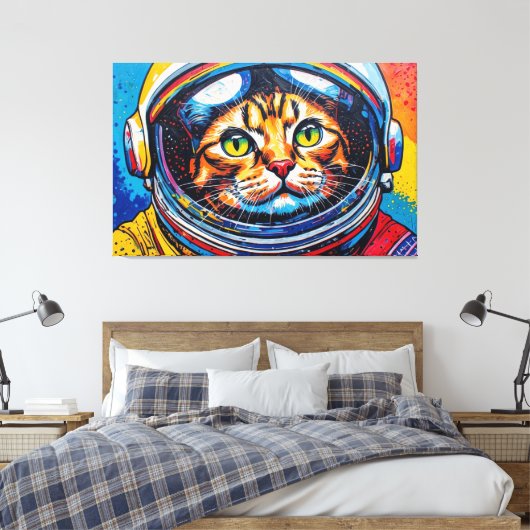 BENGAL KATTIN IN DE RUIMTE-27 CANVAS AFDRUK (Insitu (Slaapkamer))