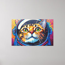 BENGAL KATTIN IN DE RUIMTE-2 CANVAS AFDRUK