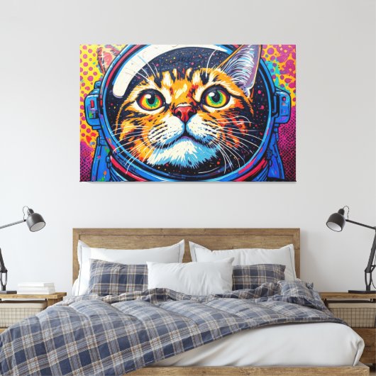 BENGAL KATTIN IN DE RUIMTE-2 CANVAS AFDRUK (Insitu (Slaapkamer))
