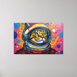 BENGAL KATTIN IN DE RUIMTE-3 CANVAS AFDRUK