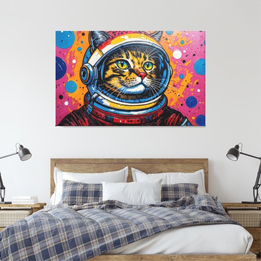BENGAL KATTIN IN DE RUIMTE-3 CANVAS AFDRUK (Insitu (Slaapkamer))