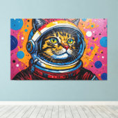 BENGAL KATTIN IN DE RUIMTE-3 CANVAS AFDRUK (Insitu (Houten vloer))