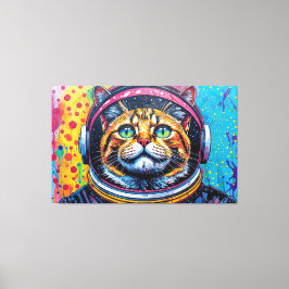 BENGAL KATTIN IN DE RUIMTE-4 CANVAS AFDRUK