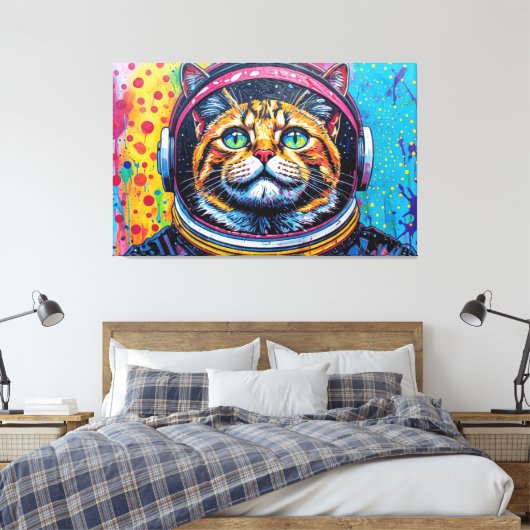 BENGAL KATTIN IN DE RUIMTE-4 CANVAS AFDRUK (Insitu (Slaapkamer))