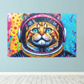 BENGAL KATTIN IN DE RUIMTE-4 CANVAS AFDRUK (Insitu (Houten vloer))