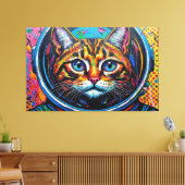 BENGAL KATTIN IN DE RUIMTE-5 CANVAS AFDRUK (Insitu (Woonkamer))