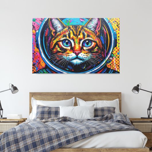 BENGAL KATTIN IN DE RUIMTE-5 CANVAS AFDRUK (Insitu (Slaapkamer))