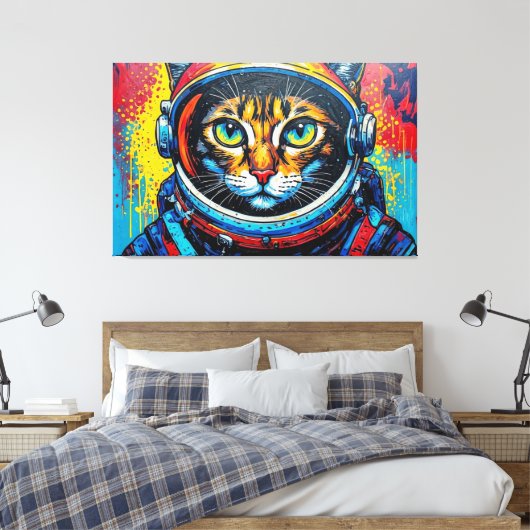 BENGAL KATTIN IN DE RUIMTE CANVAS AFDRUK (Insitu (Slaapkamer))