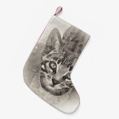 Bengal Kitten Drawing Kleine Kerstsok (Voorkant (Hangend))