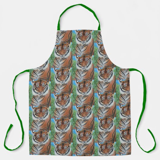 Bengal Tiger All-Over Print Apron Schort (Voorkant)