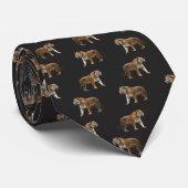 Bengal Tiger Black Elegant Wildlife Animal Pattern Stropdas (Opgerold)