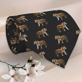 Bengal Tiger Black Elegant Wildlife Animal Pattern Stropdas