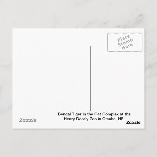 Bengal Tiger Briefkaart (Achterkant)