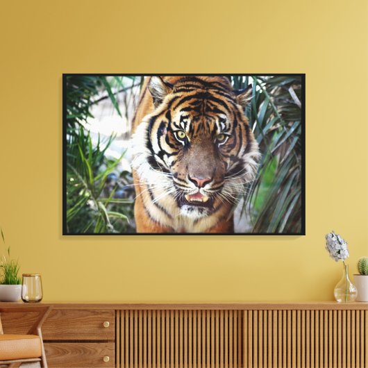 Bengal Tiger die je ziet lopen 2 Canvas Afdruk (Insitu (Woonkamer))