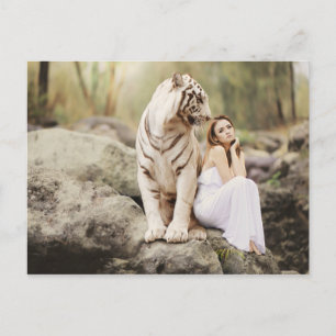 Bengal Tiger en Lady Briefkaart