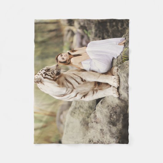 Bengal Tiger en Lady Fleece Deken (Voorkant)