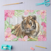 Bengal Tiger Floral Tropical Palm Decoupage Tissuepapier (Craft)