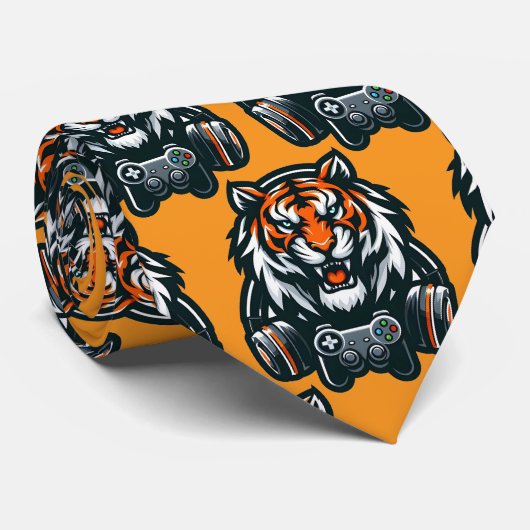 Bengal Tiger Gamer Neck Tie Stropdas (Opgerold)