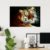 Bengal Tiger Glowing electricity 2 Poster (Thuiskantoor)