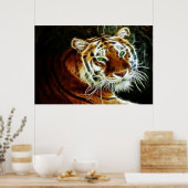 Bengal Tiger Glowing electricity 2 Poster (Keuken)