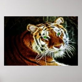 Bengal Tiger Glowing electricity 2 Poster