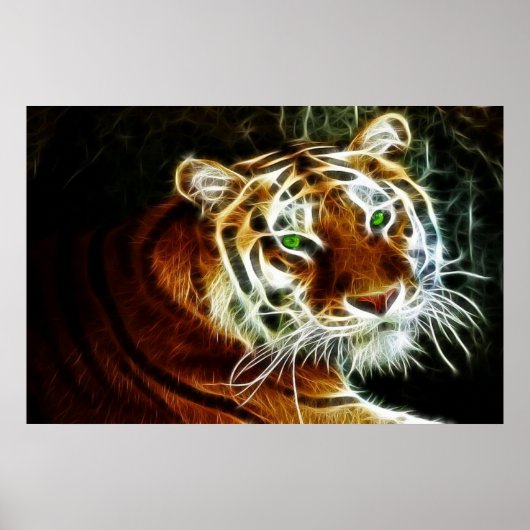 Bengal Tiger Glowing electricity 2 Poster (Voorkant)