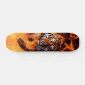 Bengal-Tiger-Jumping-Flames Persoonlijk Skateboard (Horizontaal)