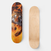 Bengal Tiger Jumping Flames SB Skateboard (Voorkant)