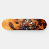 Bengal Tiger Jumping Flames SB Skateboard (Horizontaal)