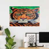 Bengal Tiger kijkt naar je poster Tekening (Thuiskantoor)