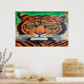 Bengal Tiger kijkt naar je poster Tekening (Keuken)