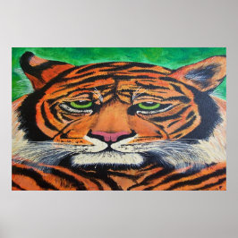Bengal Tiger kijkt naar je poster Tekening