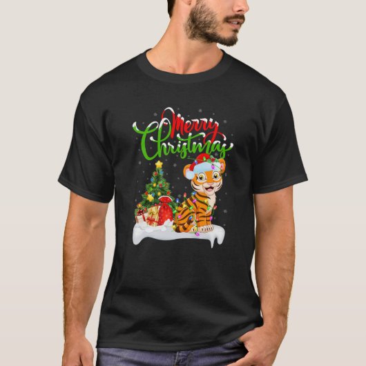 Bengal Tiger Lover Xmas Lighting Bengal Tiger Chri T-shirt (Voorkant)