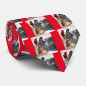 Bengal Tiger met kerstcadeau Stropdas (Opgerold)