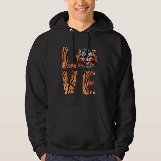 Bengal Tiger Paint Love Bengal Tiger  Tiger Head Hoodie (Voorkant)