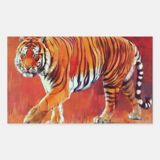 Bengal Tiger Rechthoekige Sticker (Voorkant)